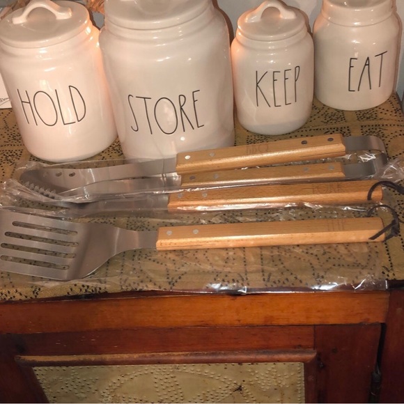 Rae Dunn FLIP. FORK. BBQ. 3 Piece BBQ Set - Picture 1 of 6